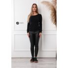 Kerek nyakú basic kötött felső fekete