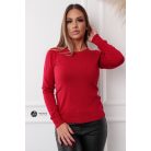 Kerek nyakú basic kötött felső bordó