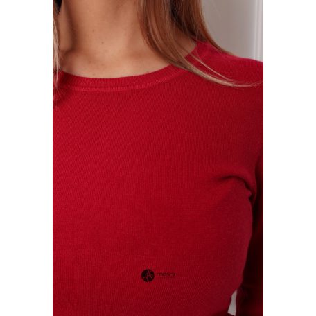 Kerek nyakú basic kötött felső bordó