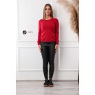 Kerek nyakú basic kötött felső bordó