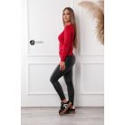 Kerek nyakú basic kötött felső bordó