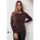 Kerek nyakú basic kötött felső sötétbarna
