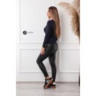 Kerek nyakú basic kötött felső sötétkék