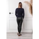 Kerek nyakú basic kötött felső sötétkék