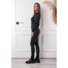 Kerek nyakú csillogó kötött felső fekete