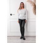 Kerek nyakú csillogó kötött felső fehér