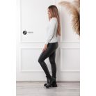 Kerek nyakú csillogó kötött felső fehér