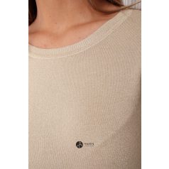 Kerek nyakú csillogó kötött felső arany