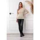 Kerek nyakú csillogó kötött felső arany