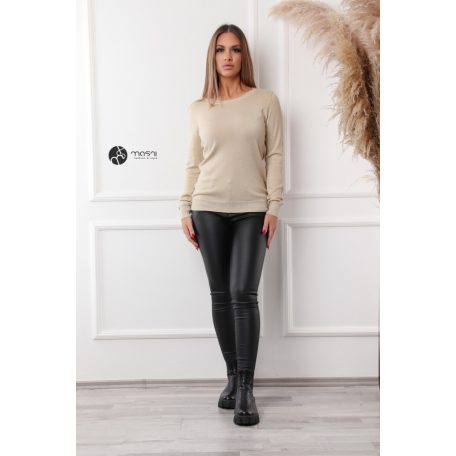 Kerek nyakú csillogó kötött felső arany