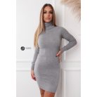 Garbós csillogó kötött ruha szürke