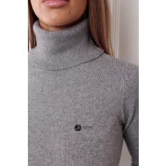 Garbós csillogó kötött ruha szürke