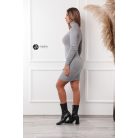 Garbós csillogó kötött ruha szürke