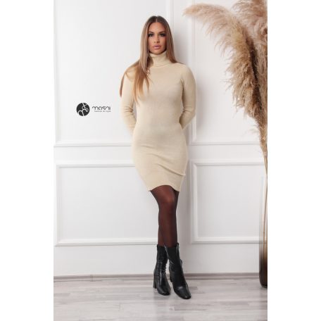 Garbós csillogó kötött ruha arany