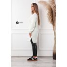Csónak nyakú kétoldalt felvágott kötött tunika/ruha fehér