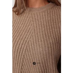 Kerek nyakú oversize kötött pulcsi mogyoró