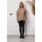 Kerek nyakú oversize kötött pulcsi mogyoró