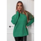 Kerek nyakú oversize kötött pulcsi zöld