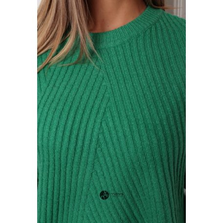 Kerek nyakú oversize kötött pulcsi zöld