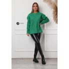 Kerek nyakú oversize kötött pulcsi zöld
