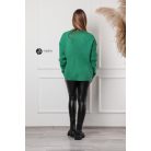 Kerek nyakú oversize kötött pulcsi zöld