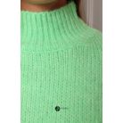Félgarbós nyakú kötött pulcsi neon zöld