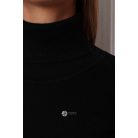 Garbós nyakú kötött ruha fekete