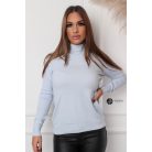 Félgarbós nyakú kötött basic felső világoskék