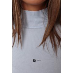 Félgarbós nyakú kötött basic felső világoskék