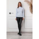 Félgarbós nyakú kötött basic felső világoskék