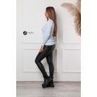 Félgarbós nyakú kötött basic felső világoskék