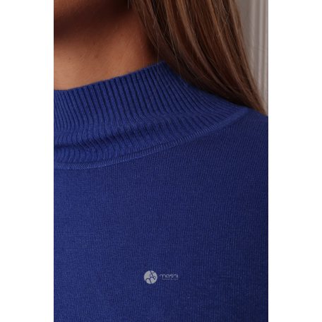 Félgarbós nyakú kötött basic felső királykék