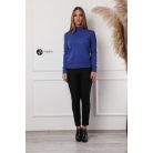 Félgarbós nyakú kötött basic felső királykék