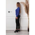 Félgarbós nyakú kötött basic felső királykék