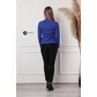 Félgarbós nyakú kötött basic felső királykék