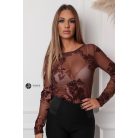 Virágos necc felső barna