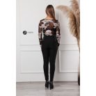 Virágos necc felső fekete/bézs