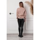 Hímzett szívecskés kötött pulcsi barna