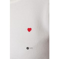 Hímzett szívecskés kötött pulcsi fehér