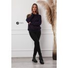 Pöttyös kötött pulcsi sötétkék