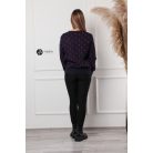 Pöttyös kötött pulcsi sötétkék