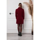 Garbós nyakú fonott mintás kötött tunika/ruha bordó