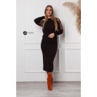 Kötött pulcsi + szoknya szett sötétbarna