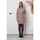 Garbós nyakú, bordás anyagú kötött ruha fangó