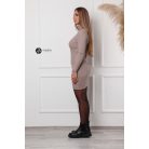 Garbós nyakú, bordás anyagú kötött ruha fangó