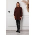 Kerek nyakú kötött pulcsiruha csokibarna