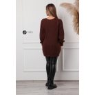 Kerek nyakú kötött pulcsiruha csokibarna