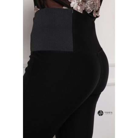 Derekán gumi betétes skinny nadrág fekete