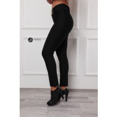 Gumis öves skinny nadrág fekete