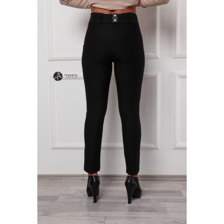 Gumis öves skinny nadrág fekete